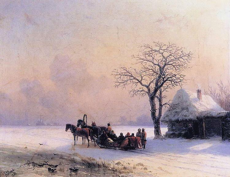 Ivan Aivazovsky Winter Scene in Little Russia